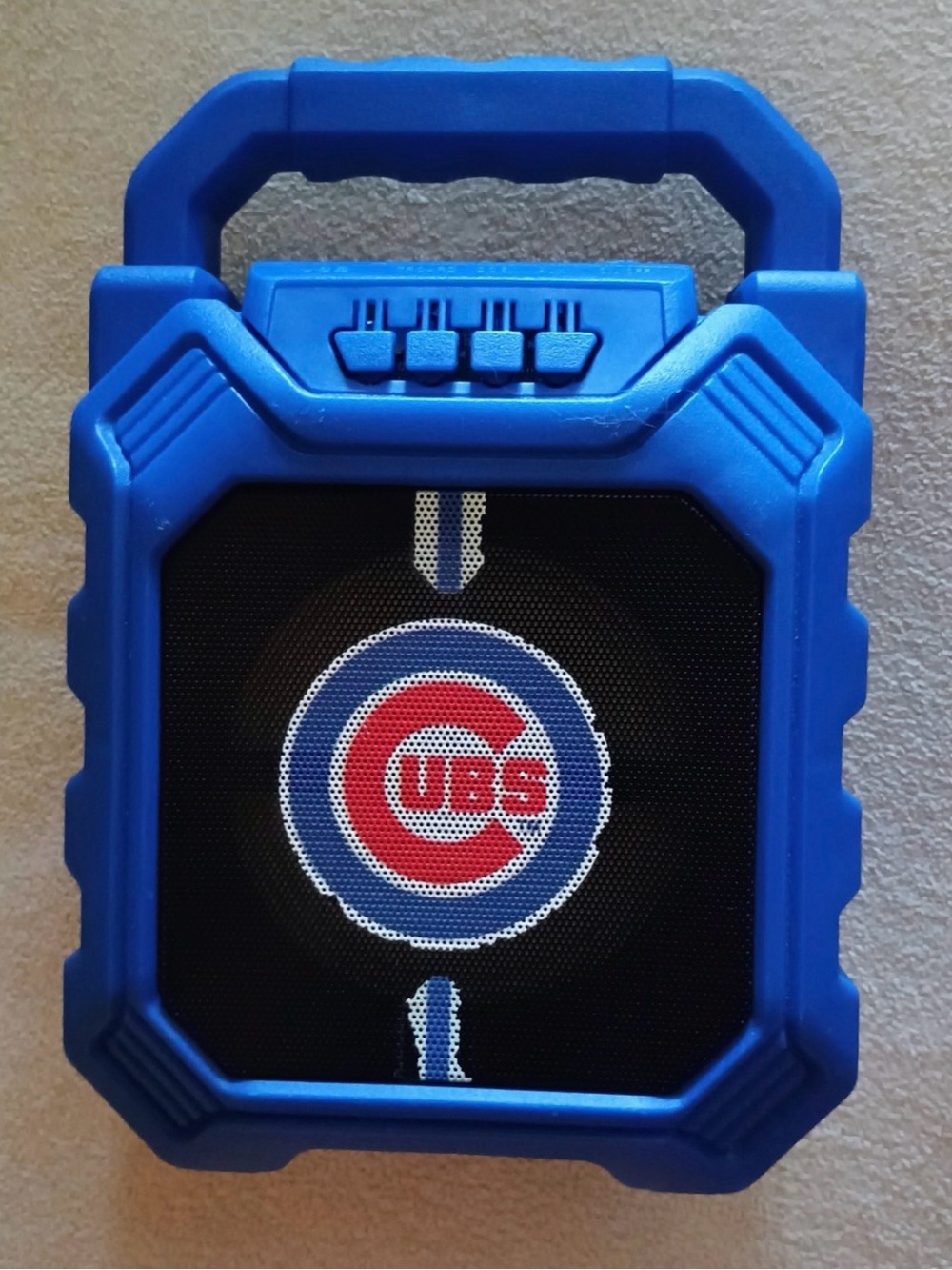 Blue Portable Bluetooth Speaker with Team Emblem